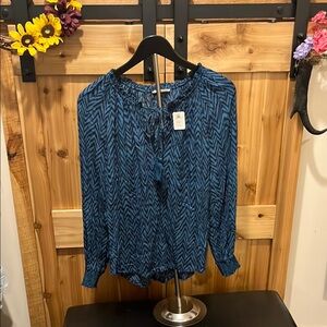 Lovestitch Blue/Green Chevron Blouse
